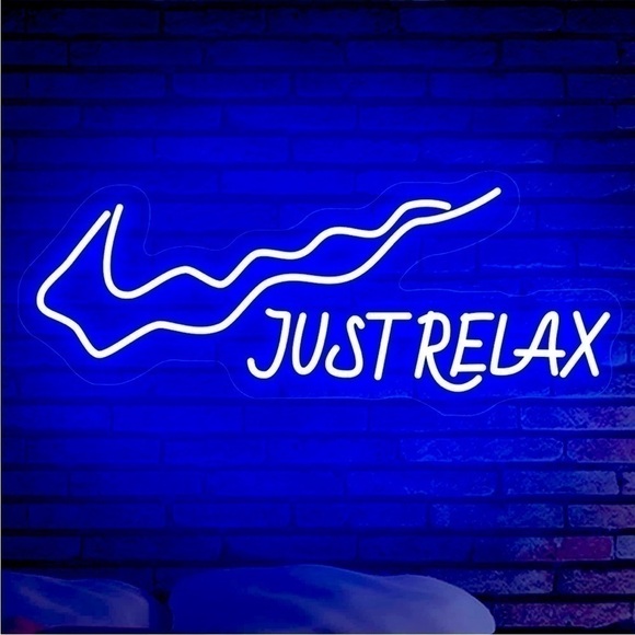 Urban Outfitters Other - NIKE Just Relax Blue Neon Trendy Dorm Bedroom Living Room Outdoor Indoor Decor